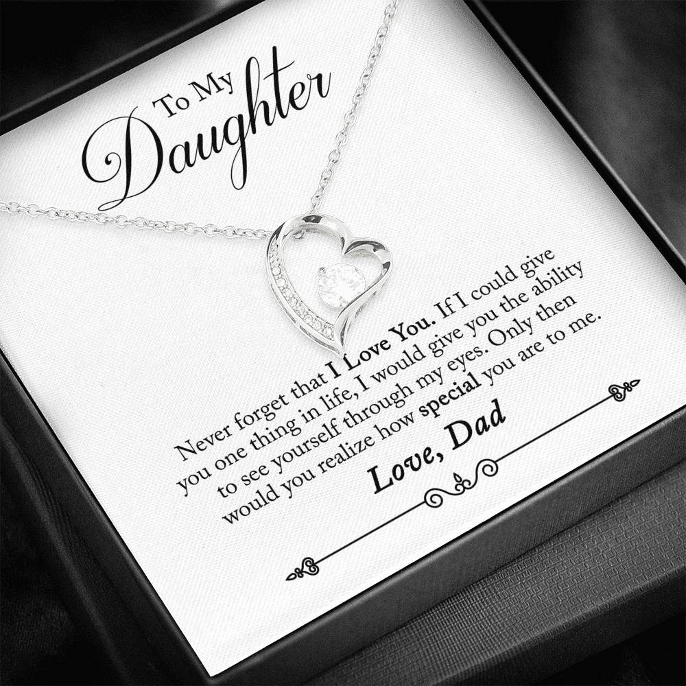 To My Daughter Never Forget That I Love You Necklace With Message Card, Gift For Daughter, For Daughter, for Daughter, Love From Dad. 1611506186955.jpg