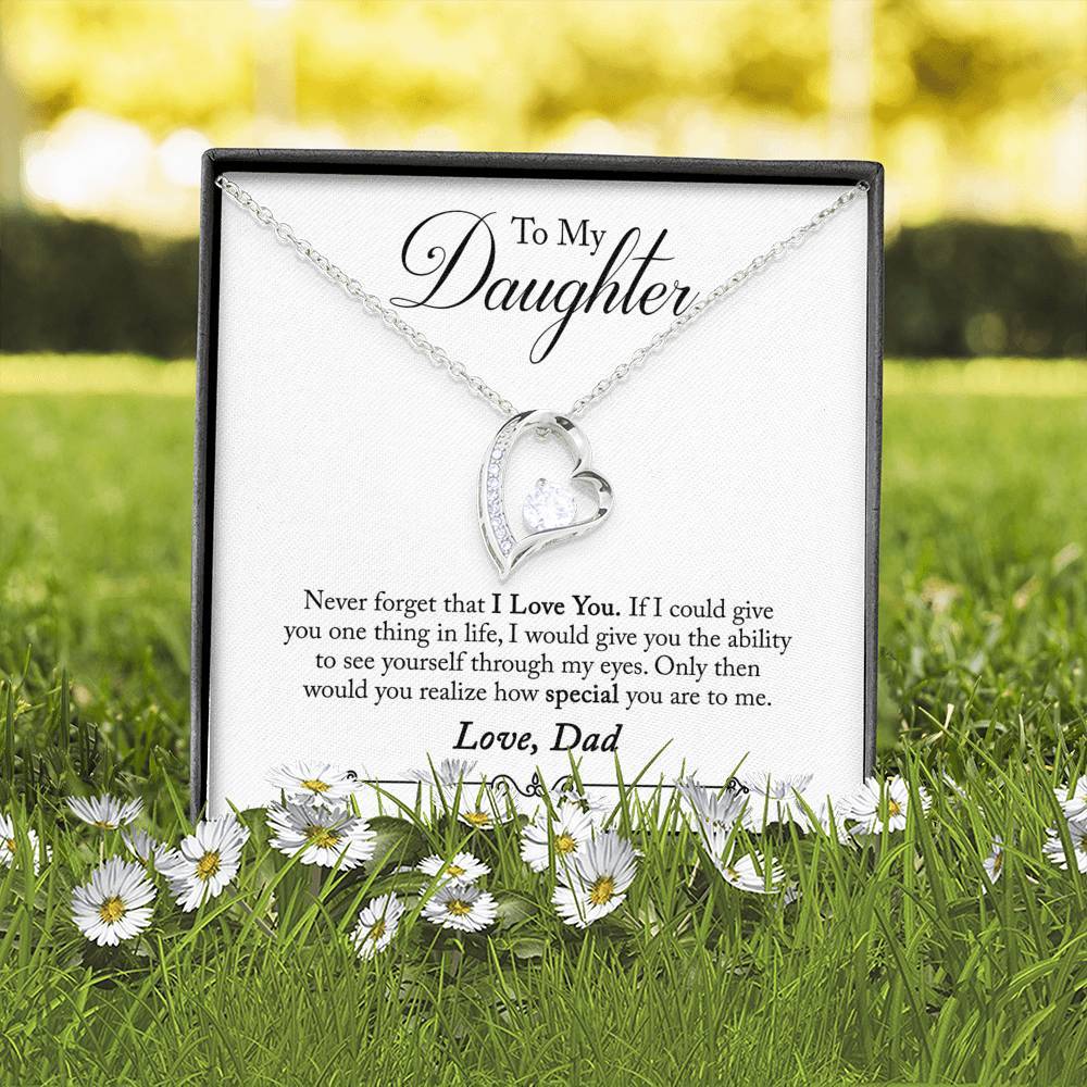 To My Daughter Never Forget That I Love You Necklace With Message Card, Gift For Daughter, For Daughter, for Daughter, Love From Dad. 1611506187295.jpg