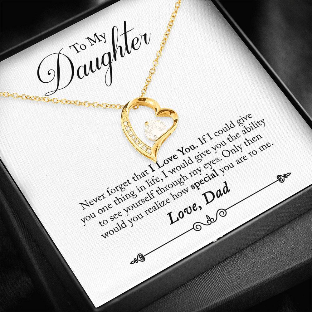 To My Daughter Never Forget That I Love You Necklace With Message Card, Gift For Daughter, For Daughter, for Daughter, Love From Dad. 1611506188000.jpg