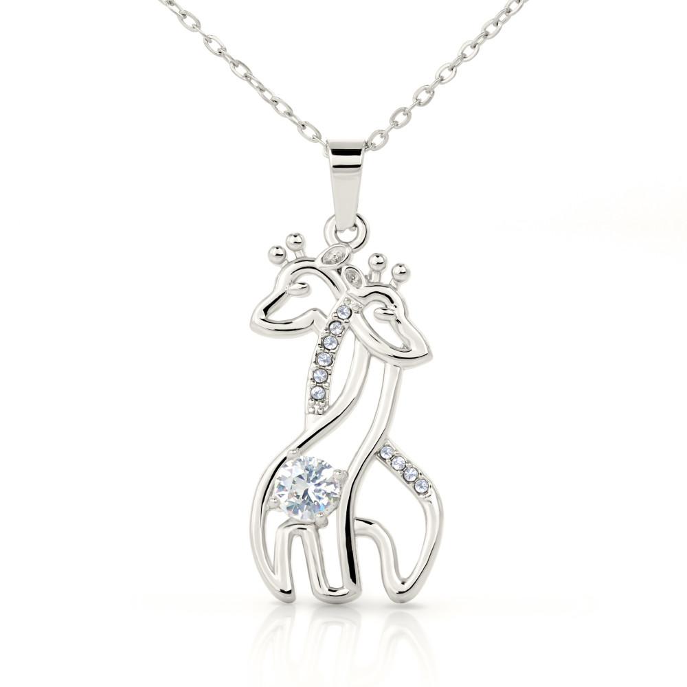 To Our Daughter Reach For The Stars, Graceful Love Giraffe Necklace With Message Card, Sentimental Gift For Daughter, Love From Mom And Dad. 1611506190184.jpg
