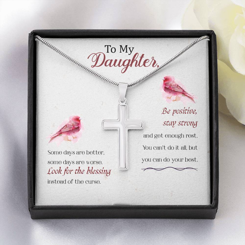 To My Daughter Be Positive Be strong Necklace With Message Card, Gift For Daughter, Meaningful Gift For Daughter, Love From Mom. 1611506190602.jpg