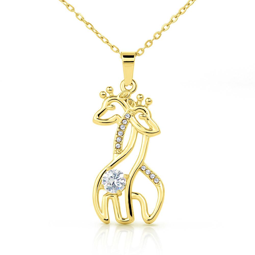 To Our Daughter Reach For The Stars, Graceful Love Giraffe Necklace With Message Card, Sentimental Gift For Daughter, Love From Mom And Dad. 1611506191564.jpg