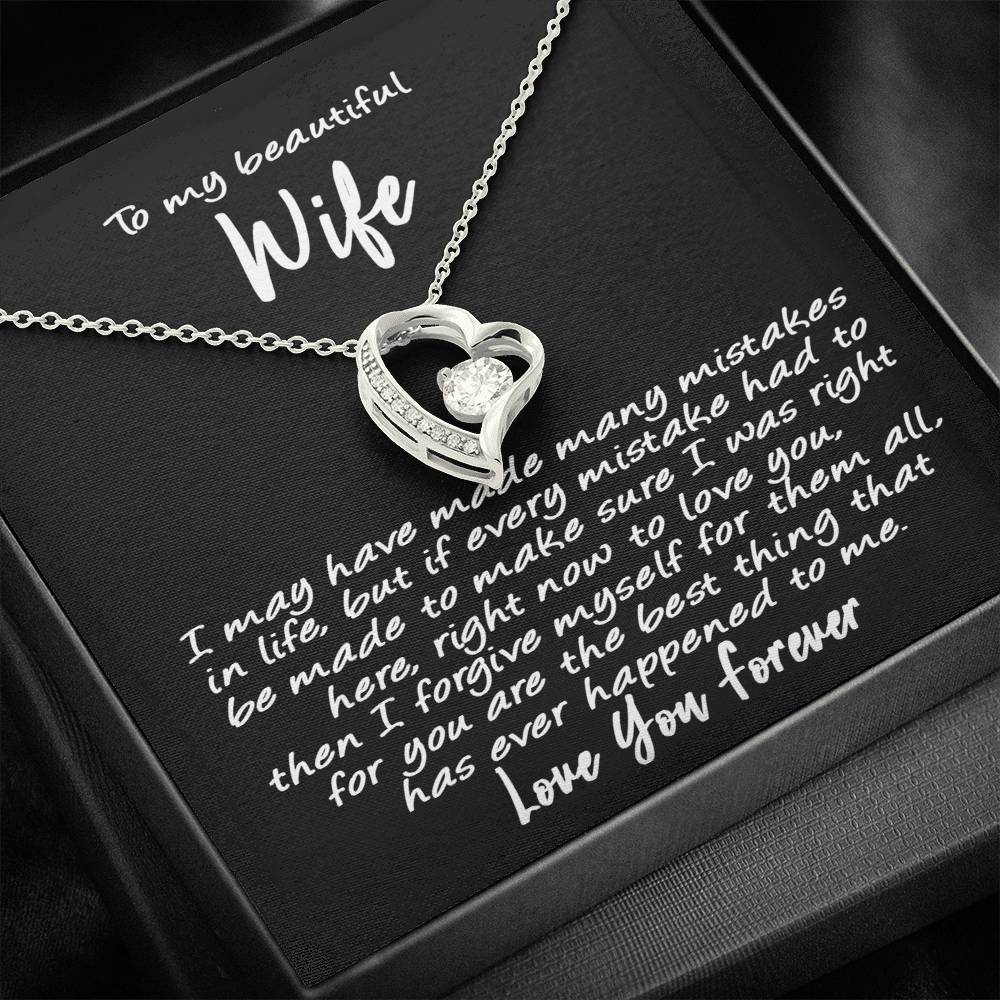 To My Wife Love You Forever Necklace With Message Card, Gift For Wife,   Meaningful Gift, Love From Husband. 1611631093489.jpg