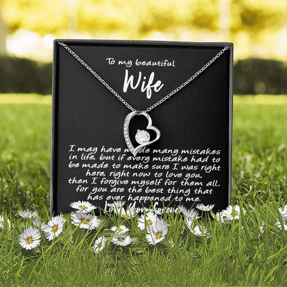 To My Wife Love You Forever Necklace With Message Card, Gift For Wife,   Meaningful Gift, Love From Husband. 1611631093613.jpg