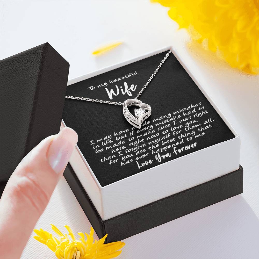 To My Wife Love You Forever Necklace With Message Card, Gift For Wife,   Meaningful Gift, Love From Husband. 1611631094204.jpg