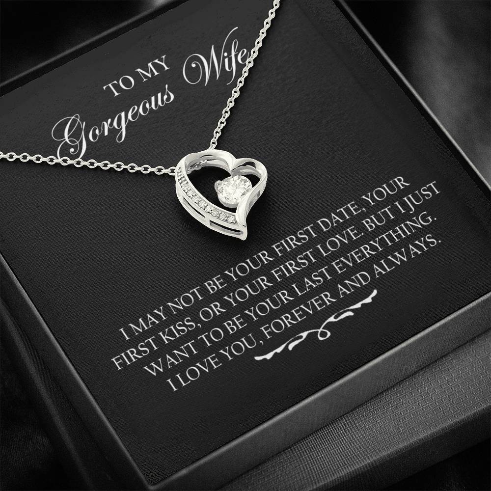 To My Wife I Love You Forever And Always Necklace With Message Card, Gift For Wife,   Meaningful Gift, Love From Husband. 1611631094537.jpg