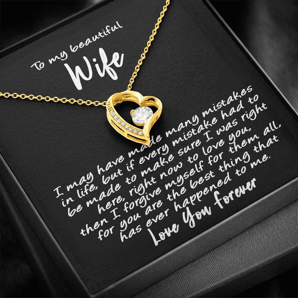 To My Wife Love You Forever Necklace With Message Card, Gift For Wife,   Meaningful Gift, Love From Husband. 1611631094540.jpg
