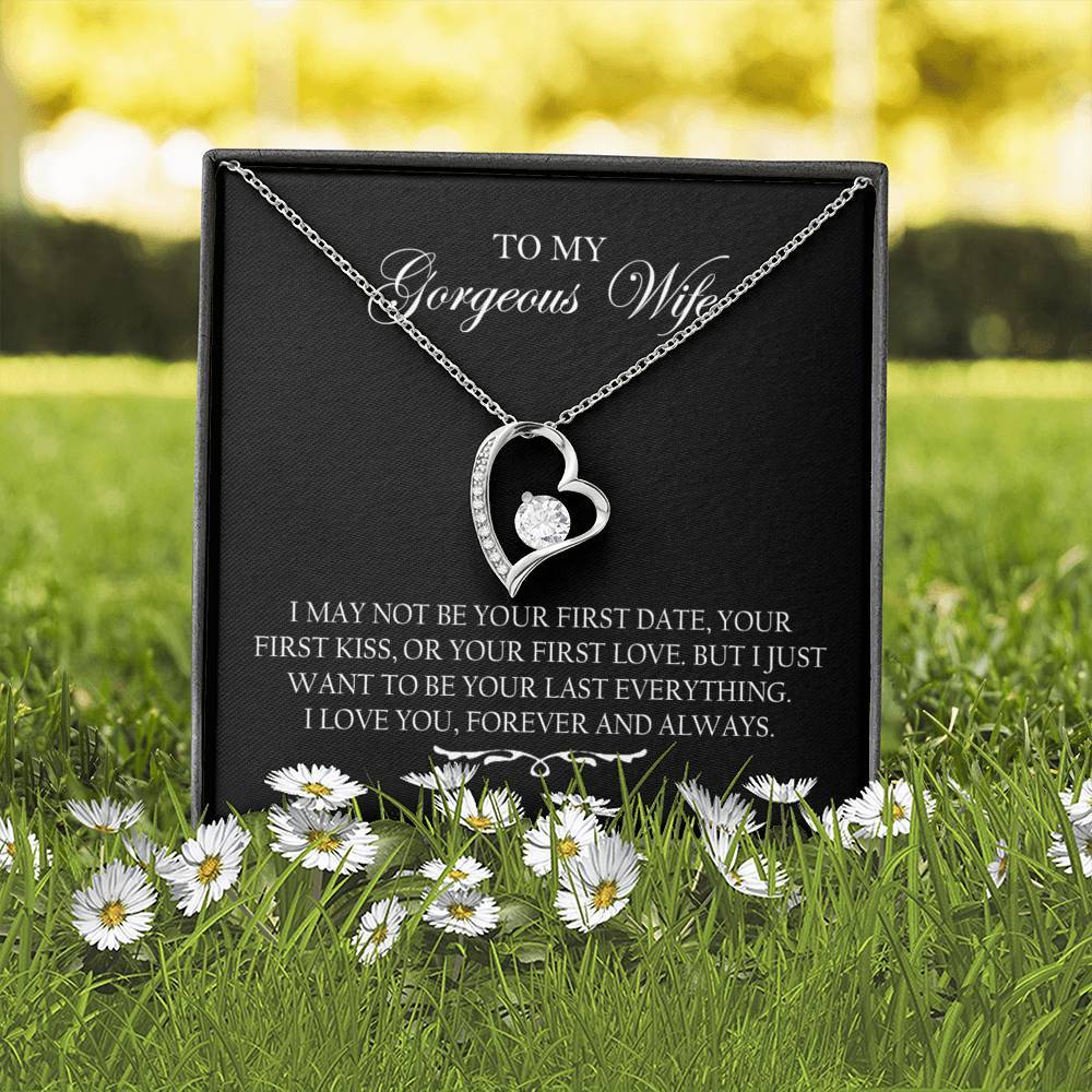 To My Wife I Love You Forever And Always Necklace With Message Card, Gift For Wife,   Meaningful Gift, Love From Husband. 1611631094640.jpg