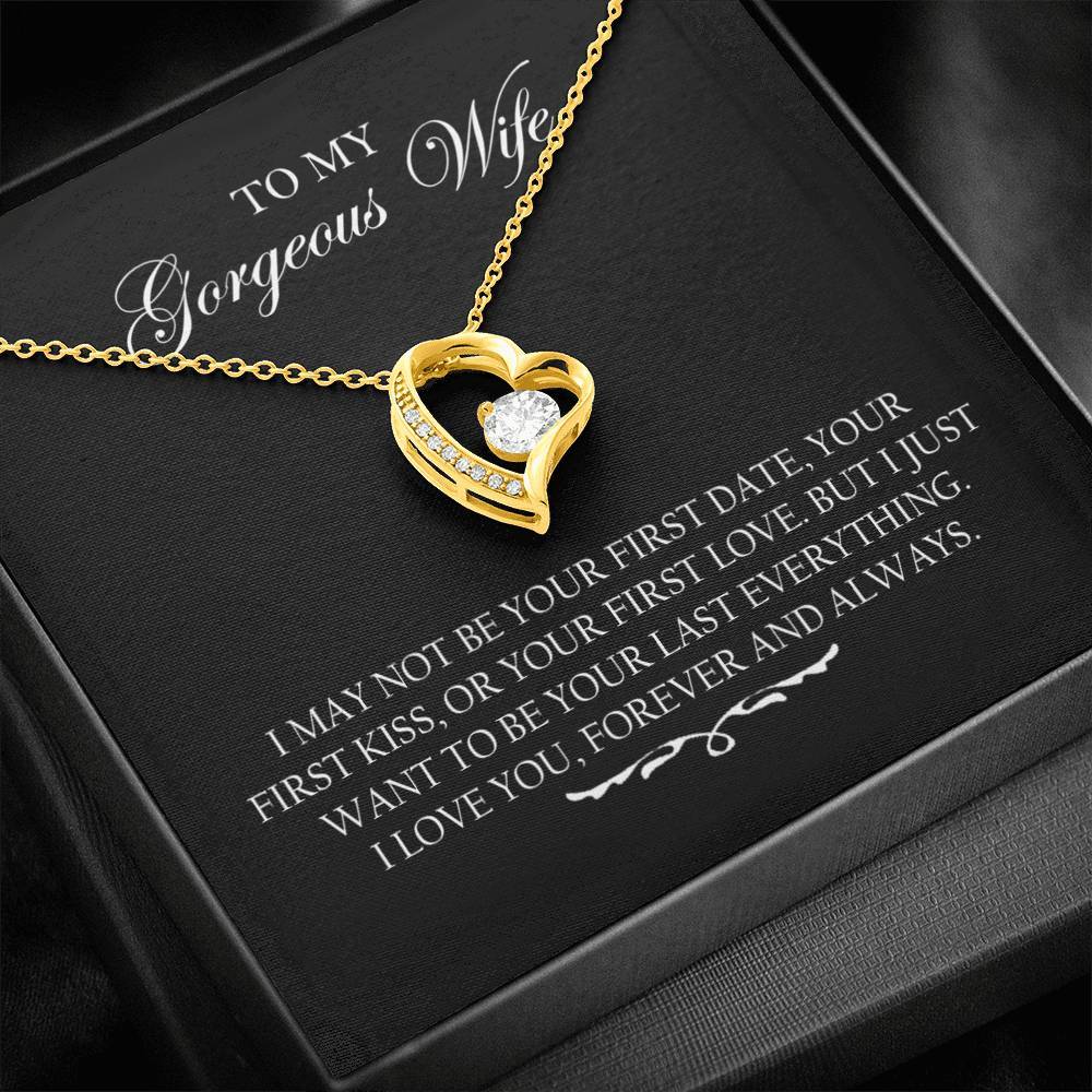 To My Wife I Love You Forever And Always Necklace With Message Card, Gift For Wife,   Meaningful Gift, Love From Husband. 1611631094865.jpg