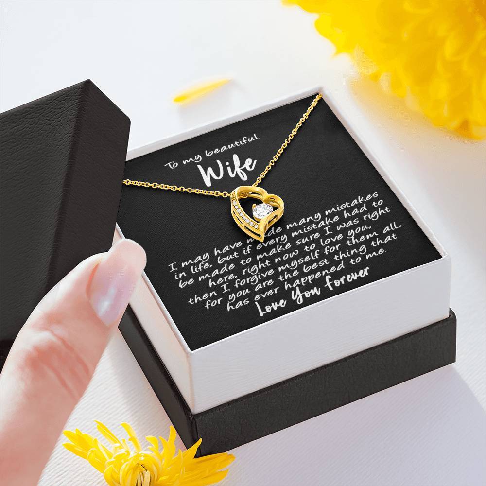 To My Wife Love You Forever Necklace With Message Card, Gift For Wife,   Meaningful Gift, Love From Husband. 1611631095046.jpg