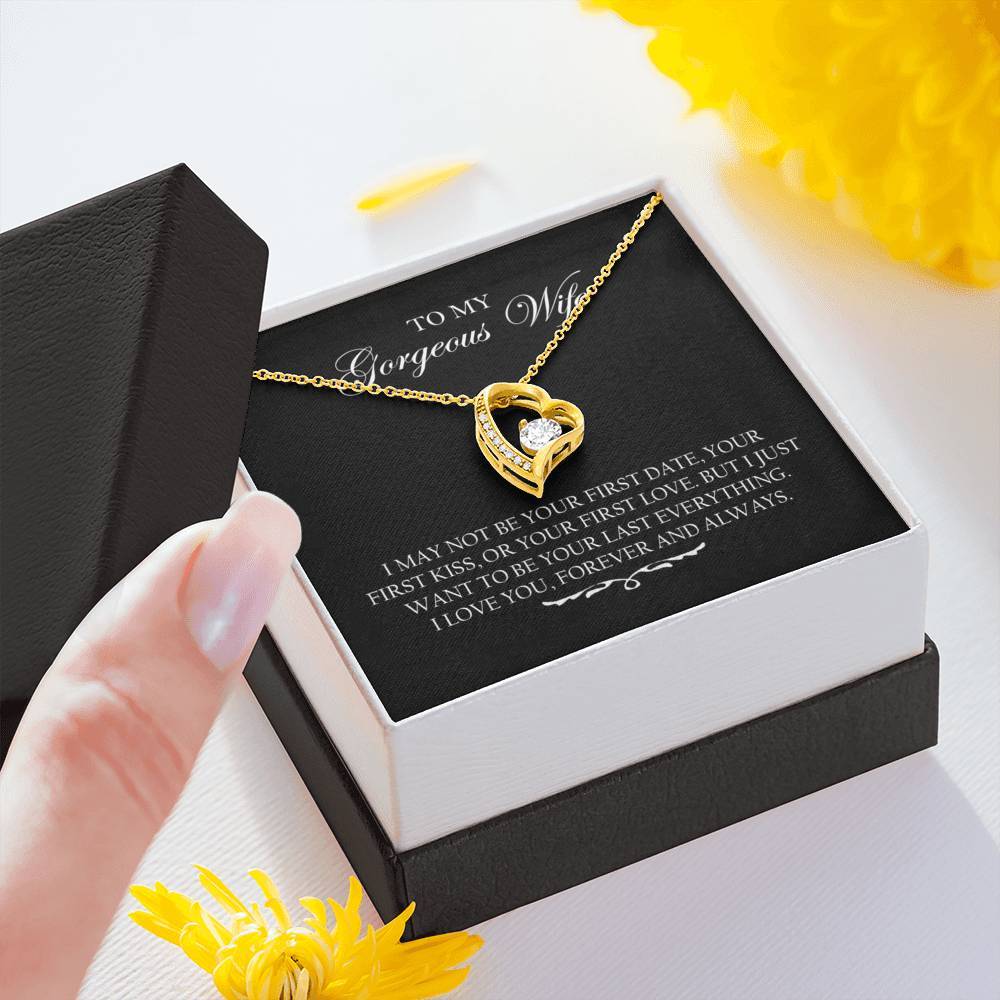 To My Wife I Love You Forever And Always Necklace With Message Card, Gift For Wife,   Meaningful Gift, Love From Husband. 1611631095068.jpg