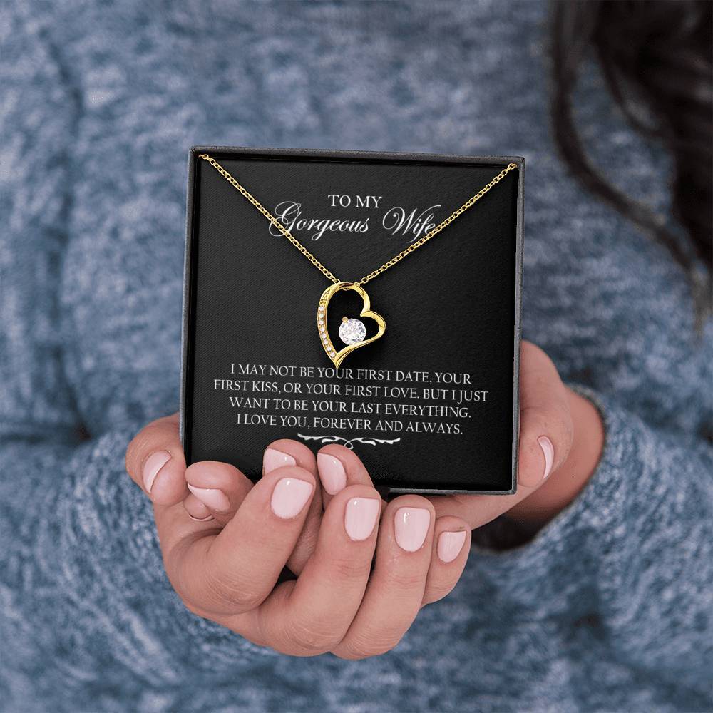 To My Wife I Love You Forever And Always Necklace With Message Card, Gift For Wife,   Meaningful Gift, Love From Husband. 1611631095194.jpg