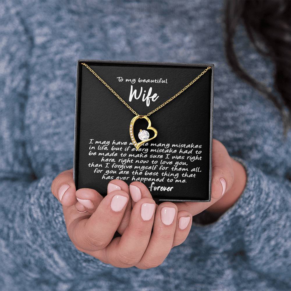To My Wife Love You Forever Necklace With Message Card, Gift For Wife,   Meaningful Gift, Love From Husband. 1611631095427.jpg