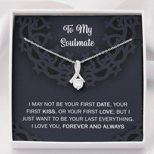 To My Soulmate Alluring Beauty I Love You Forever And Always, Necklace With Message Card, Gift For Wife,   Love From Husband. 1611631095623.jpg