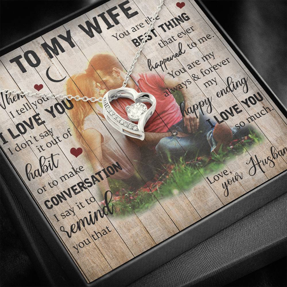 To My Wife You Are The Best Thing Necklace With Message Card, Gift For Wife,   Meaningful Gift, Love From Husband. 1611631120534.jpg