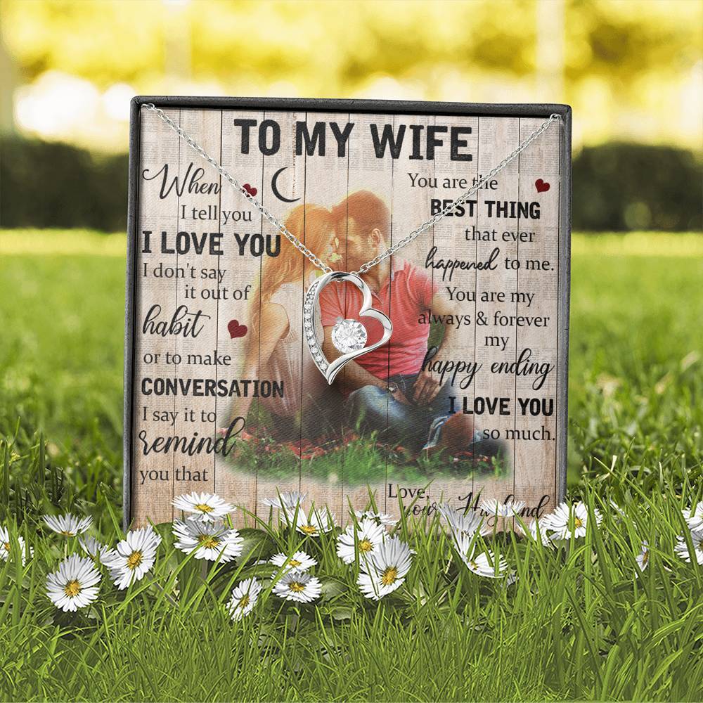 To My Wife You Are The Best Thing Necklace With Message Card, Gift For Wife,   Meaningful Gift, Love From Husband. 1611631121257.jpg