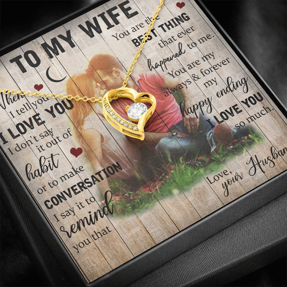 To My Wife You Are The Best Thing Necklace With Message Card, Gift For Wife,   Meaningful Gift, Love From Husband. 1611631121627.jpg