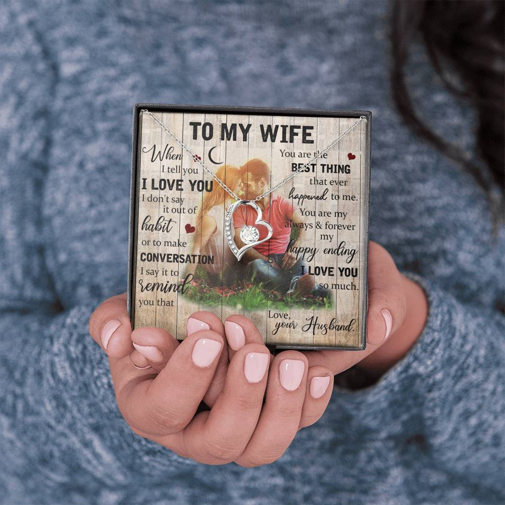 To My Wife You Are The Best Thing Necklace With Message Card, Gift For Wife,   Meaningful Gift, Love From Husband. 1611631122718.jpg