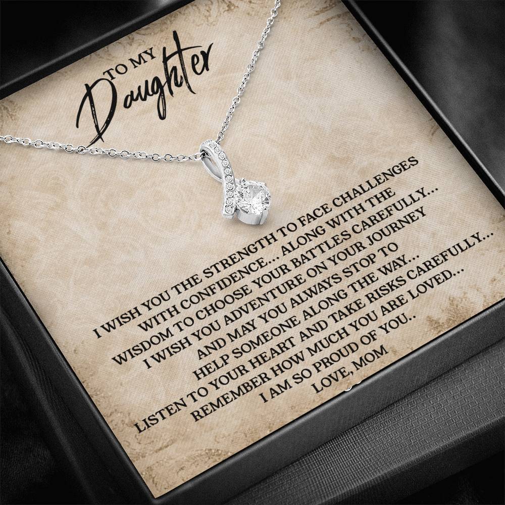 To My Daughter I'm So Proud Of You Necklace With Message Card, Birthday Gift, Meaningful Gift, Gift For Daughter, Love From Mom. 1611632018100.jpg