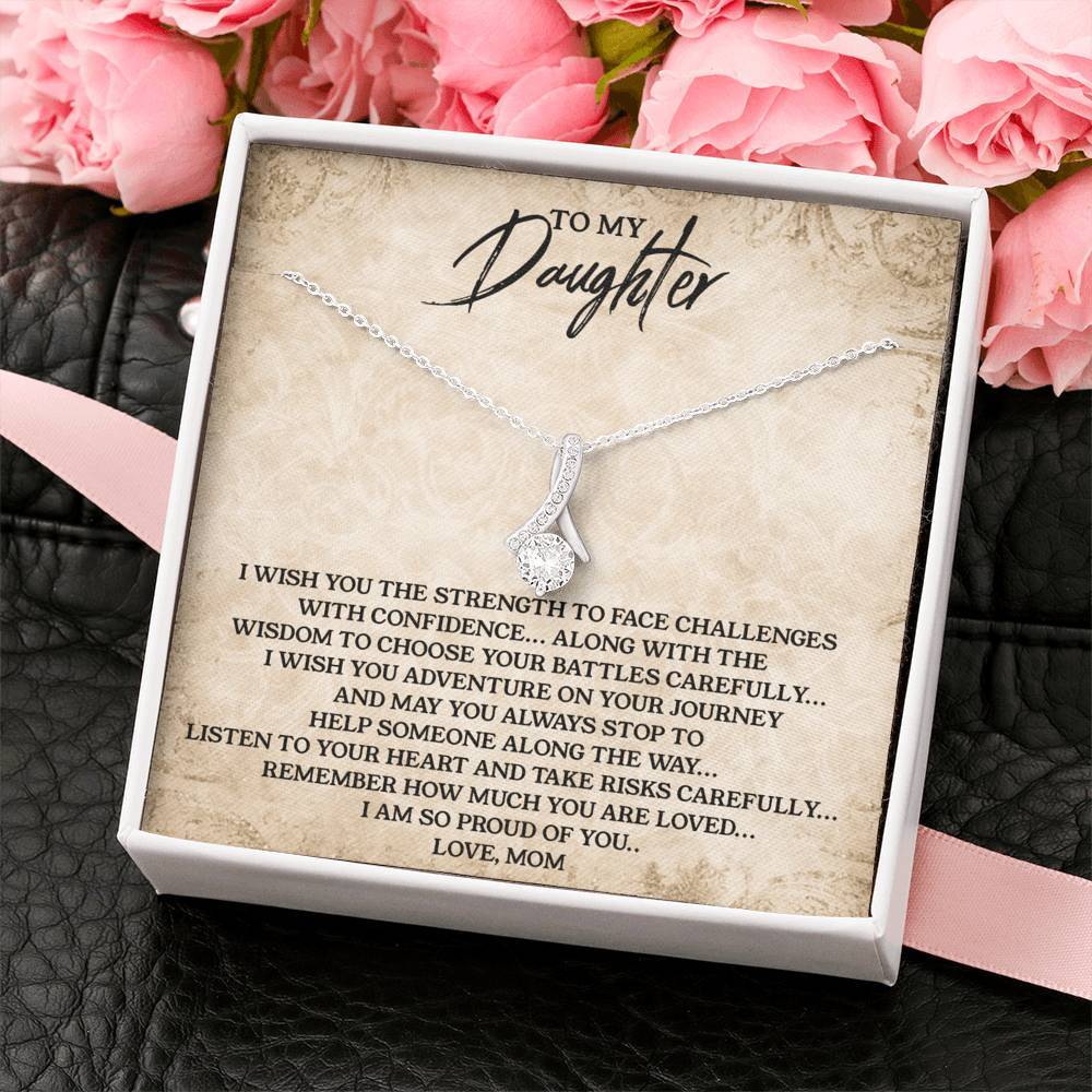 To My Daughter I'm So Proud Of You Necklace With Message Card, Birthday Gift, Meaningful Gift, Gift For Daughter, Love From Mom. 1611632018548.jpg