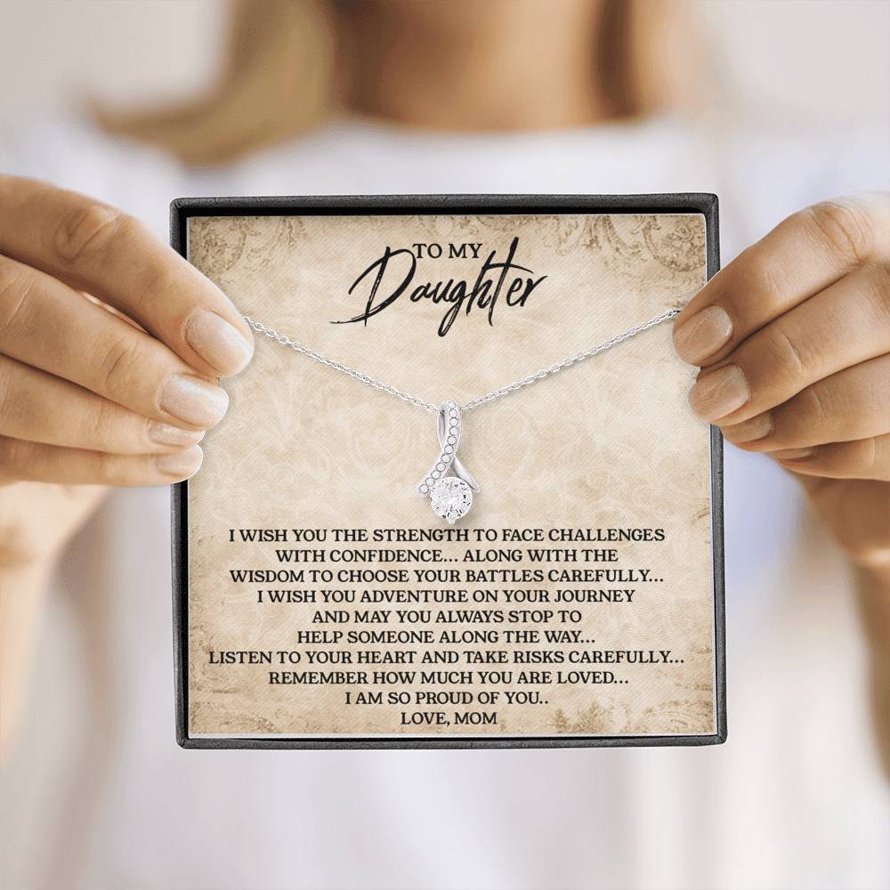 To My Daughter I'm So Proud Of You Necklace With Message Card, Birthday Gift, Meaningful Gift, Gift For Daughter, Love From Mom. 1611632019221.jpg