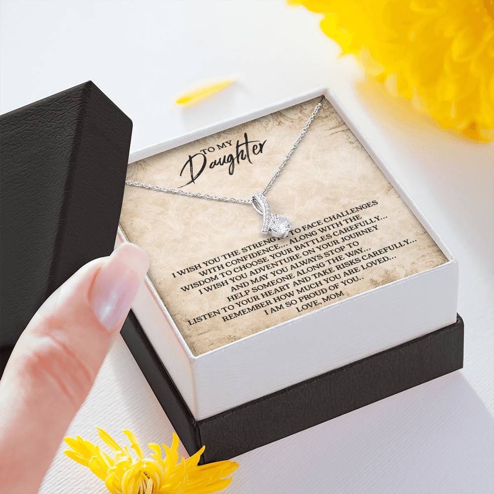 To My Daughter I'm So Proud Of You Necklace With Message Card, Birthday Gift, Meaningful Gift, Gift For Daughter, Love From Mom. 1611632019609.jpg