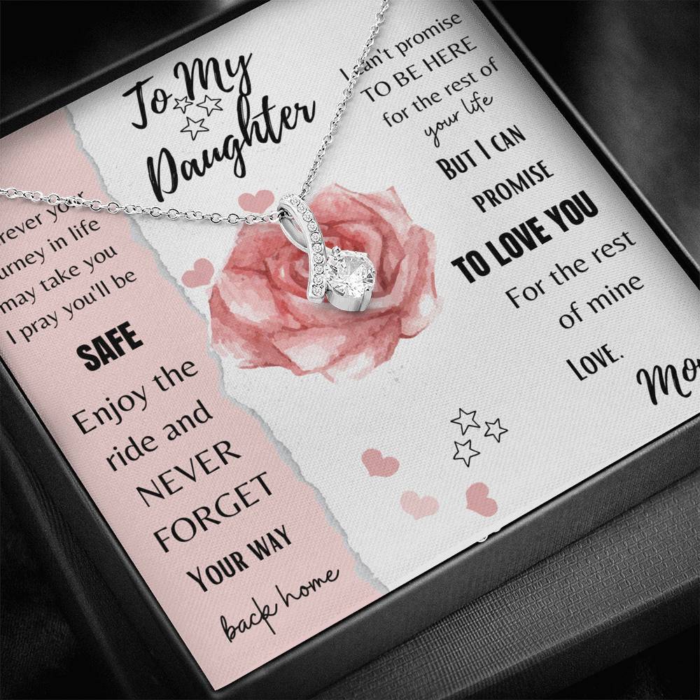 To My Daughter I Can Promise To Love You Necklace With Message Card, Gift For Daughter, Meaningful Gift, Love From Mom. 1611632023653.jpg