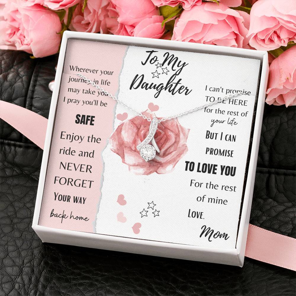 To My Daughter I Can Promise To Love You Necklace With Message Card, Gift For Daughter, Meaningful Gift, Love From Mom. 1611632024058.jpg