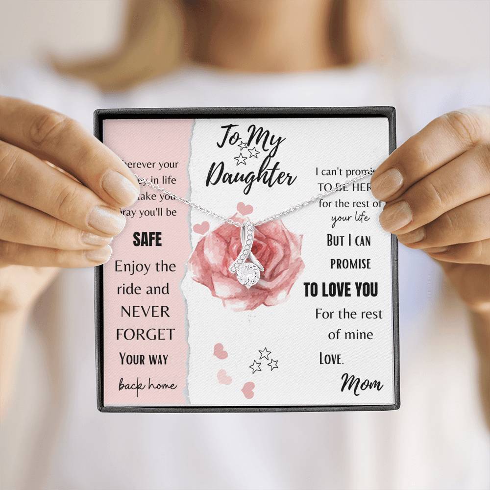 To My Daughter I Can Promise To Love You Necklace With Message Card, Gift For Daughter, Meaningful Gift, Love From Mom. 1611632024743.jpg