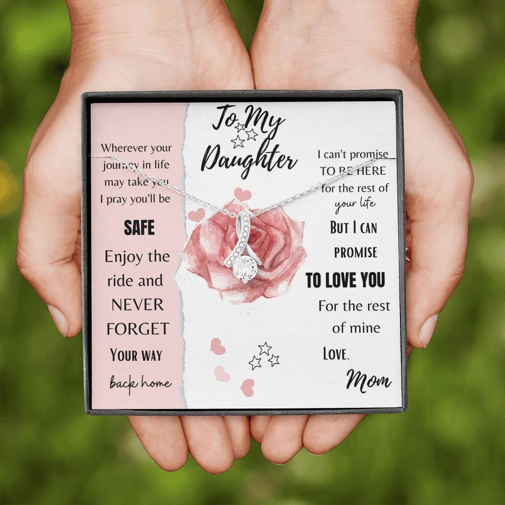 To My Daughter I Can Promise To Love You Necklace With Message Card, Gift For Daughter, Meaningful Gift, Love From Mom. 1611632025740.jpg