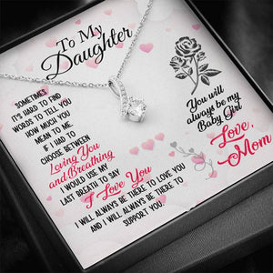To My Daughter I Will Always Be Here Necklace With Message Card, Gift For Daughter, Meaningful Gift, Love From Mom. 1611632027234.jpg