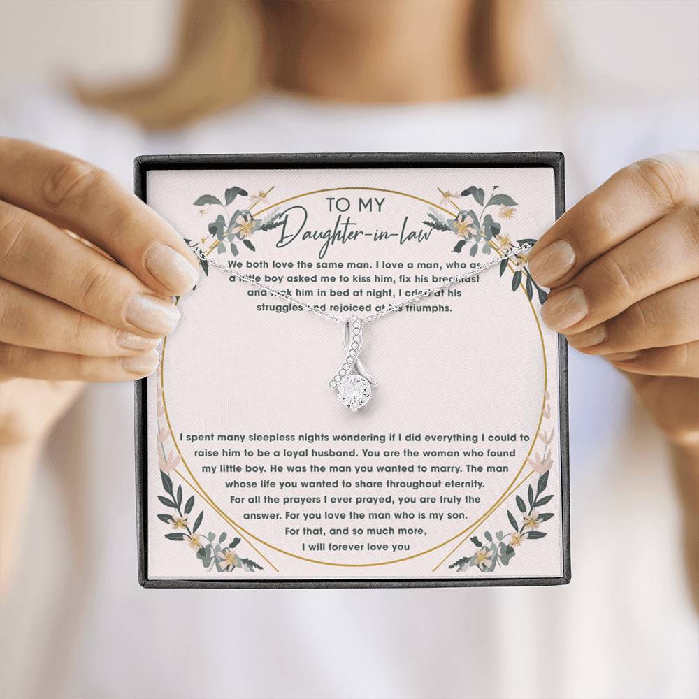 To My Daughter In Law I Will Forever Love You Necklace With Message Card, Gift For Daughter, Meaningful Gift, Love From Mom. 1611632032324.jpg