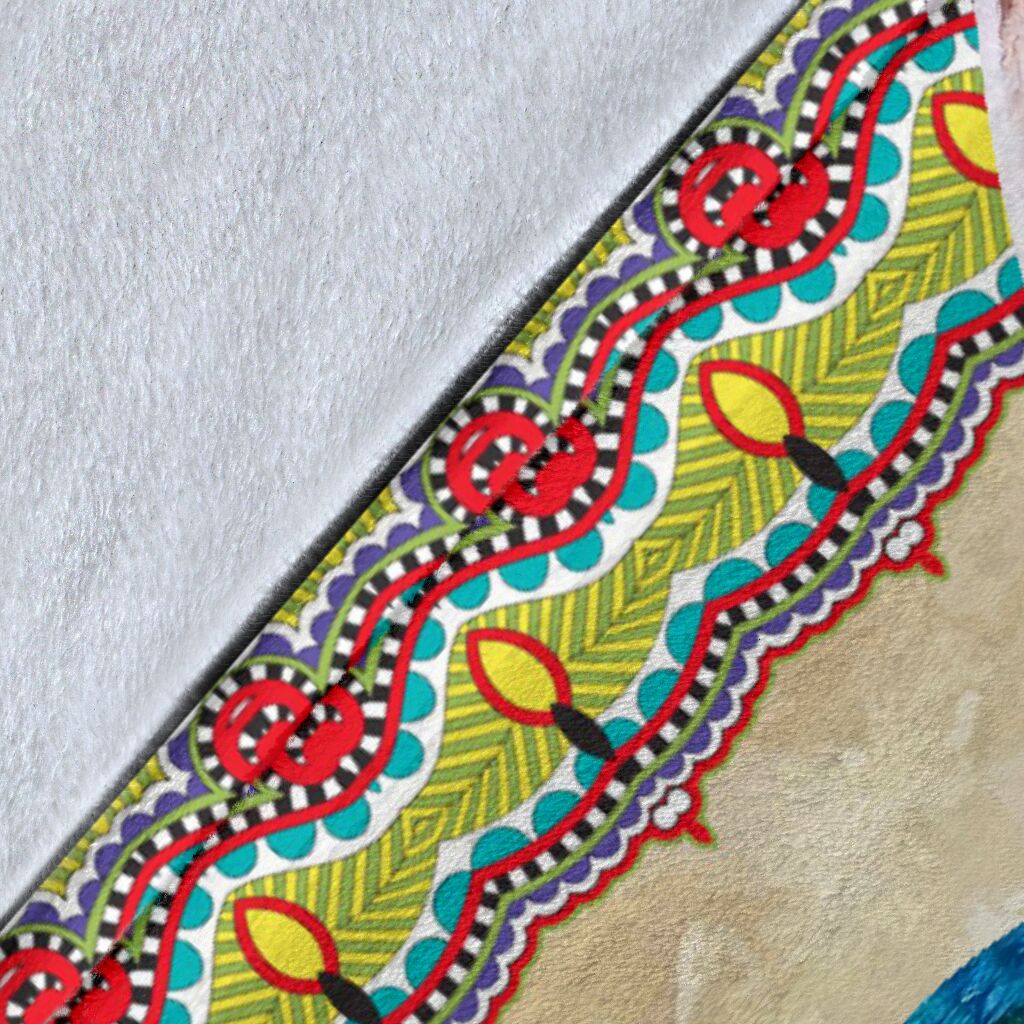 Hummingbird Border Colorful Flecee Fleece Blanket - Quilt Blanket 1611678021546.jpg