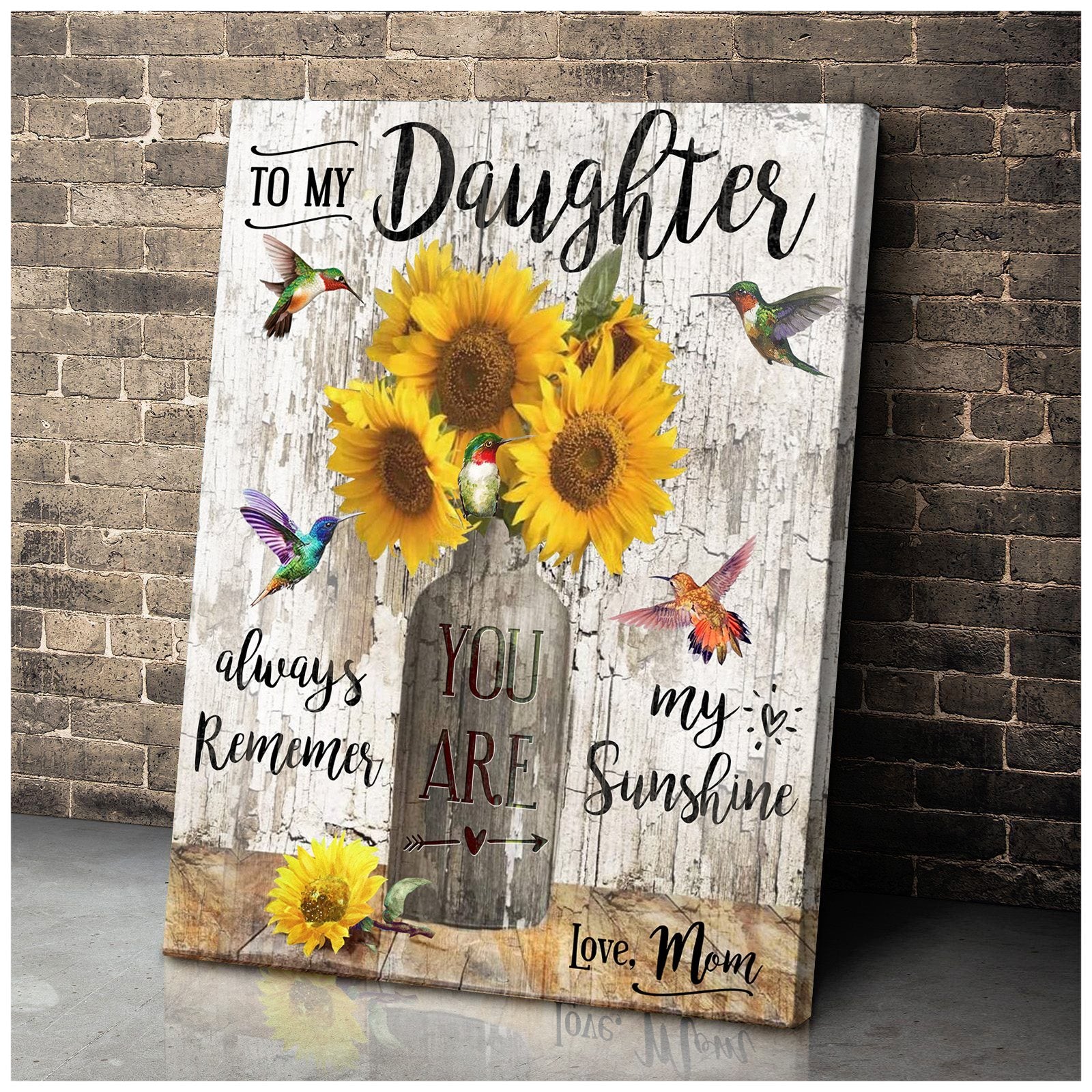 To My Daughter You Are My Sunshine Canvas Gift for Daughter Birthday Gift Warm Home Decor Wall Art Visual Art 1611715893379.jpg