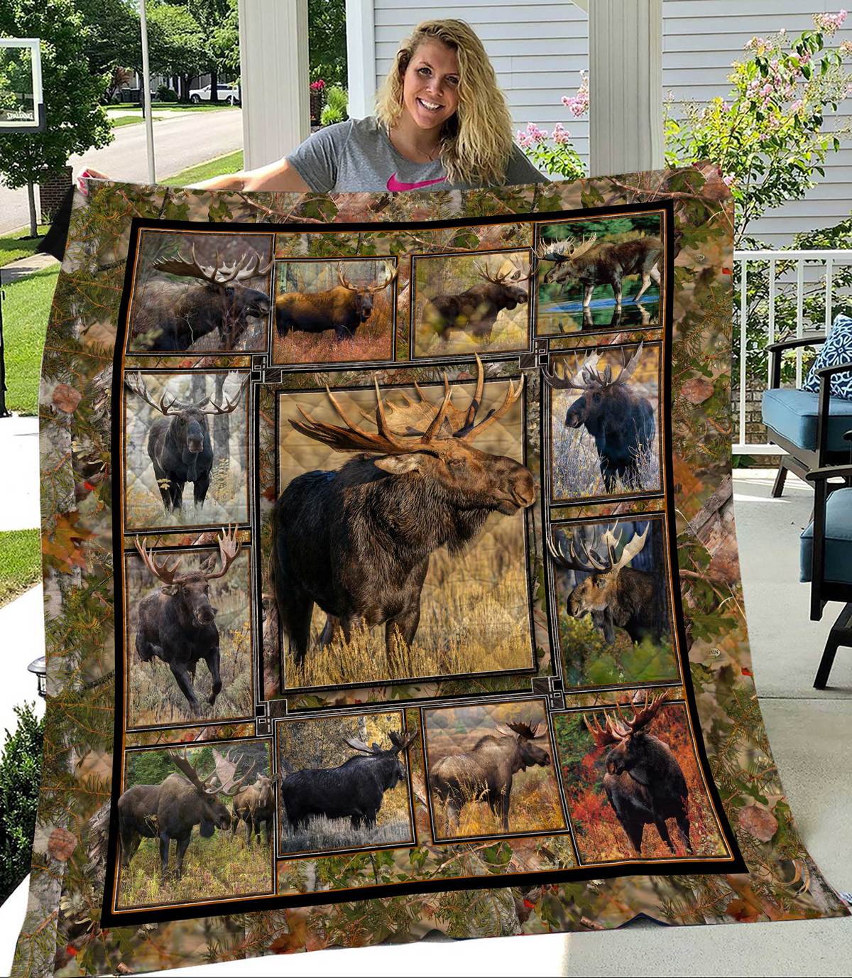 Love Moose Hunting Fleece Blanket - Quilt Blanket, 1612490540547.jpg