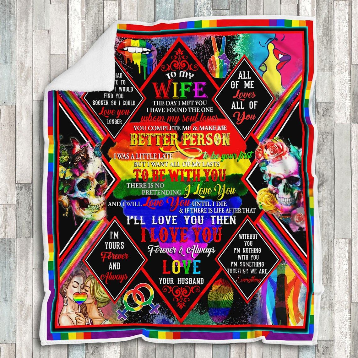 To My Wife I Love You Forever And Always Fleece Blanket - Quilt Blanket,     Love From Husband 1612490543081.jpg