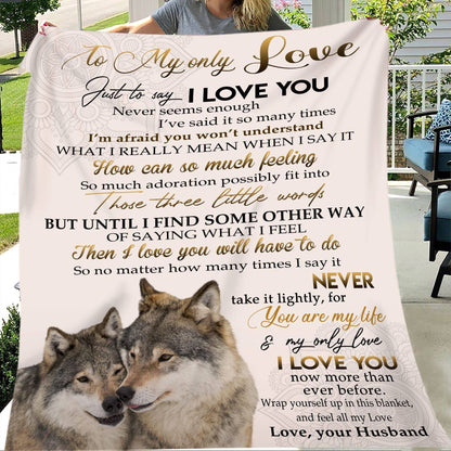 To My Wife You Are My Life And My Only Love Fleece Blanket Gift For Wife Couple Valentine's Day Home Decor Bedding Couch Sofa Soft And Comfy Cozy 1612490543352.jpg