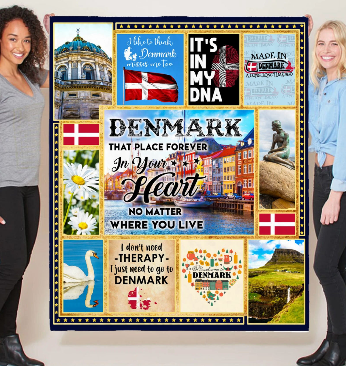 Denmark That Place Forever In Your Heart Fleece Blanket - Quilt Blanket, 1612490548059.jpg