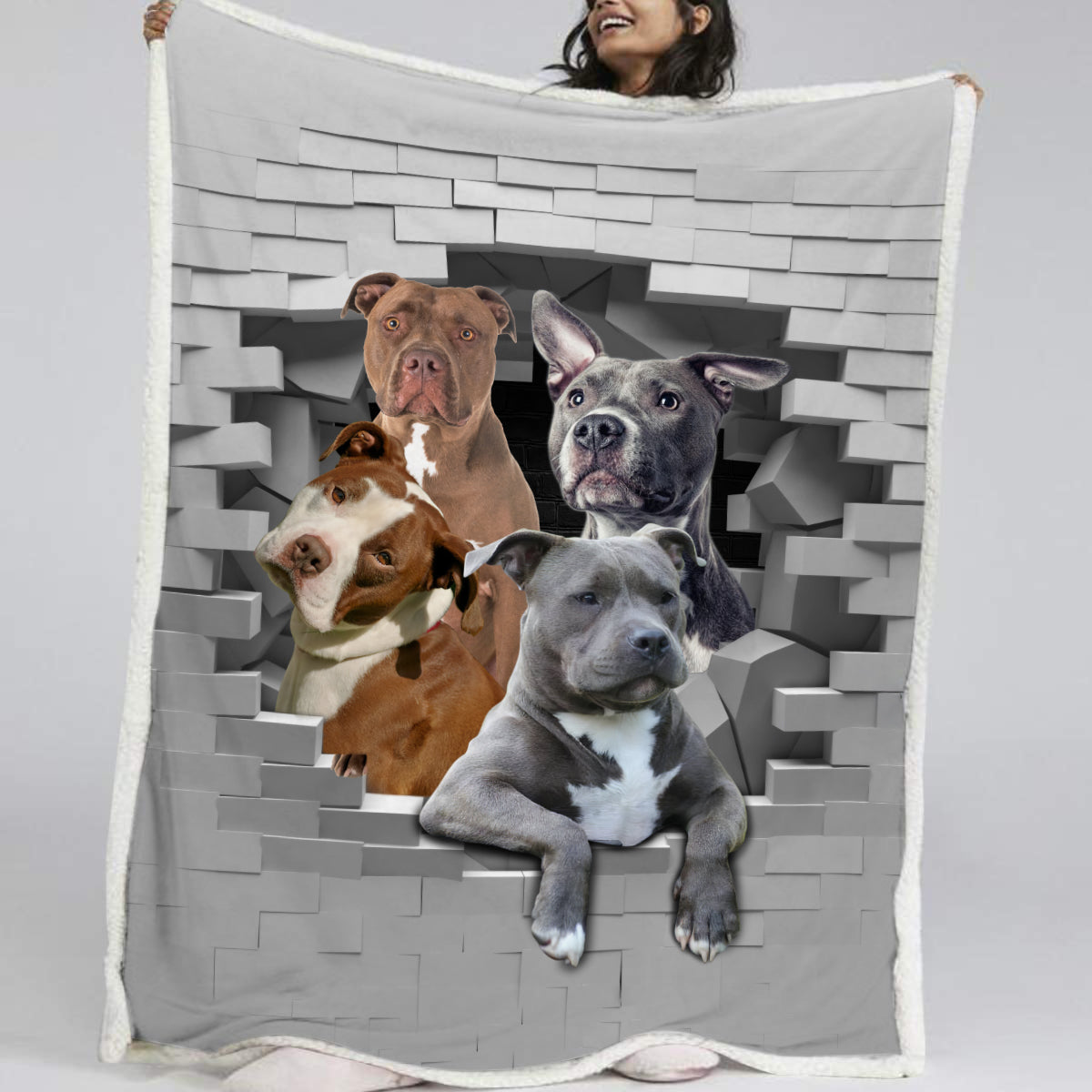 Great Pit Bulls Fleece Blanket - Quilt Blanket, 1612490580598.jpg