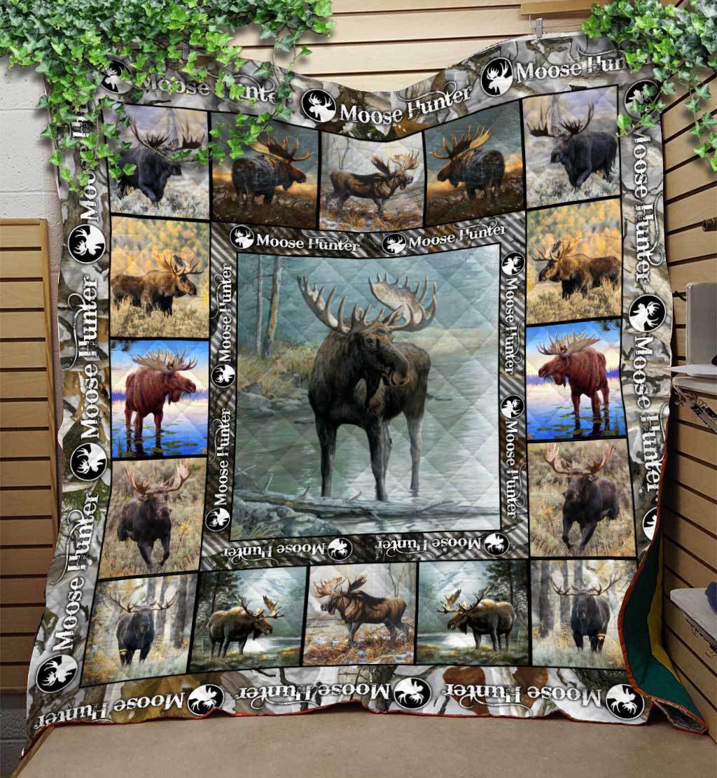 Love Moose Hunting Like Quilt Fleece Blanket - Quilt Blanket - Gopostore - Online Clothing Store 1613635878494.jpg