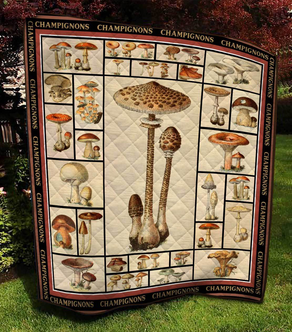 Mushroom Fleece Blanket - Quilt Blanket, Home Decor Bedding Couch Sofa Soft And Comfy Cozy 1613635902978.jpg