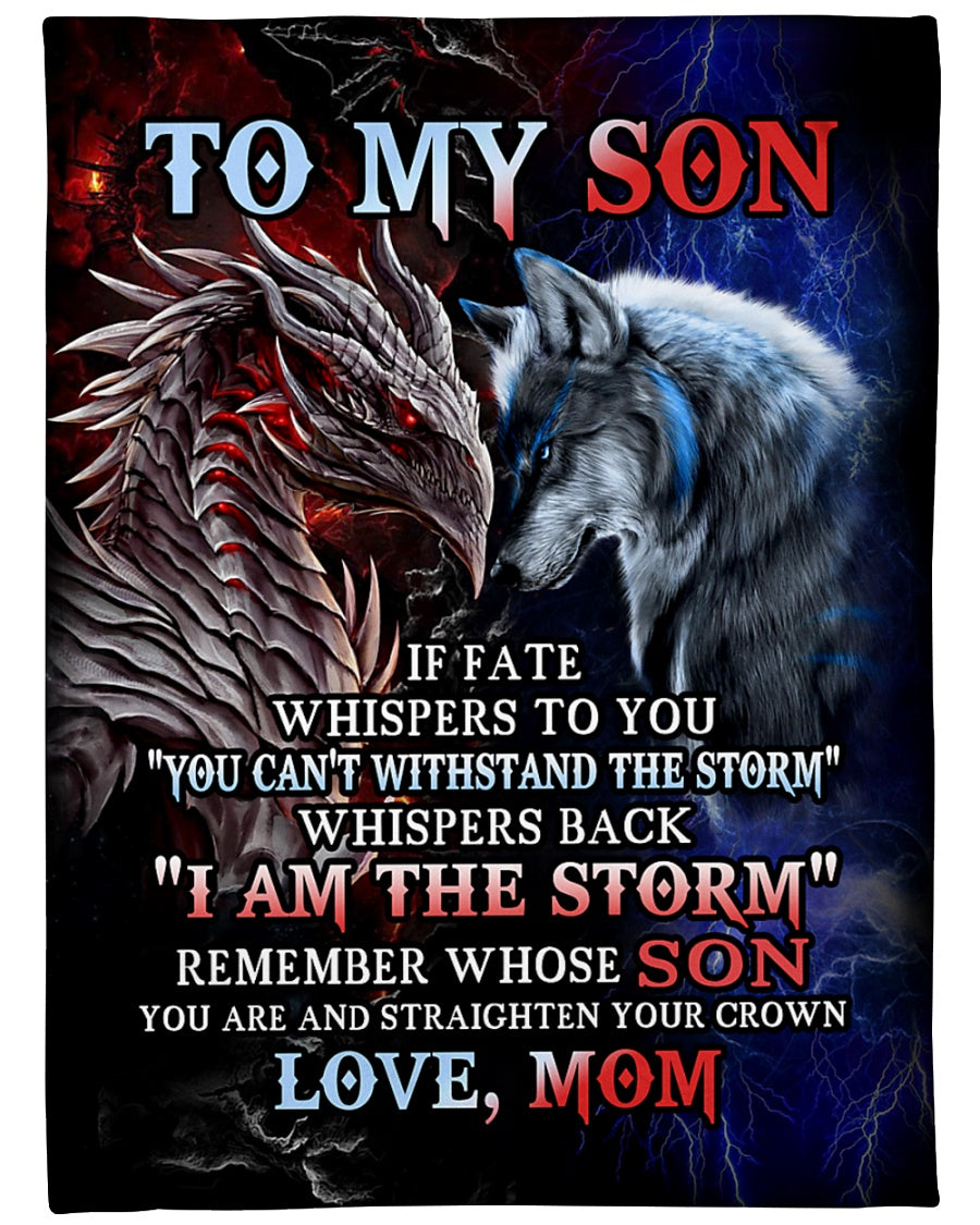 Gift For Son Blanket, To My Son Remember Whose Son You Are And Straighten Your Crown - Love From Mom 1614530090572.jpg