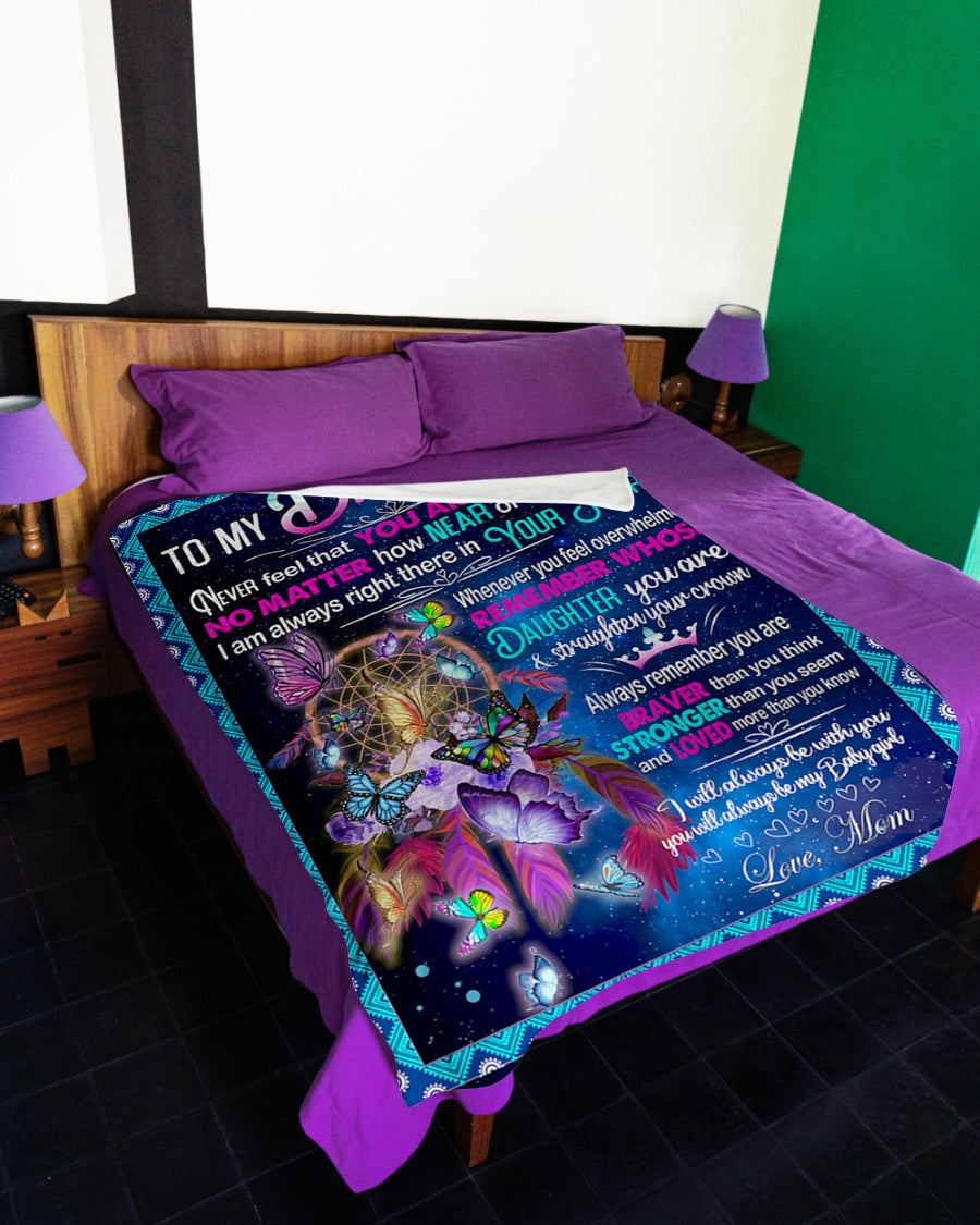 Gift For Daughter Blanket, Butterfly Dreamcatcher To My Daughter Never Feel That You Are Alone - Love From Mom 1614530094019.jpg