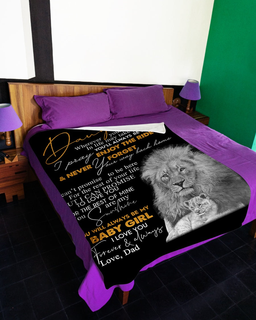 To My Daughter You Will Always Be My Baby Girl Fleece Blanket - Quilt Blanket Gift For Daughter Gift From Dad To Daughter Home Decor Bedding Couch Sofa Soft And Comfy Cozy 1614530095414.jpg