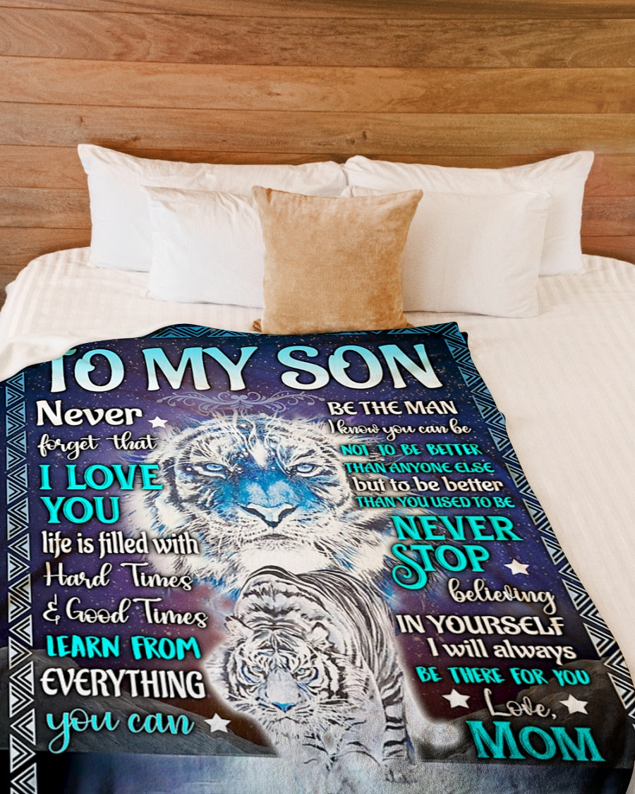 To My Son Never Forget That I Love You Fleece Blanket - From Mom Blanket Gift For Son  1614530096447.jpg