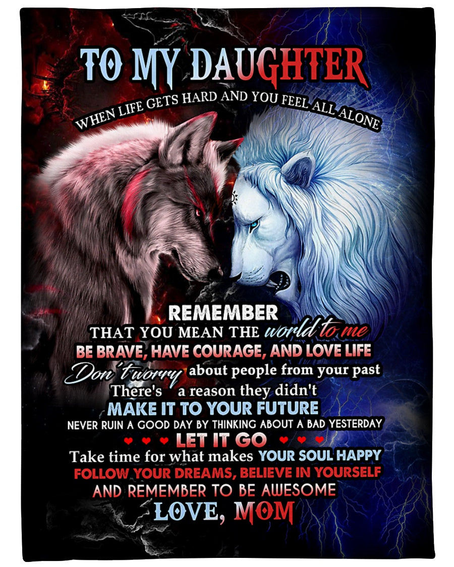 Gift For Daughter Blanket, To My Daughter You Mean The World To Me Fleece Blanket 1614530104684.jpg