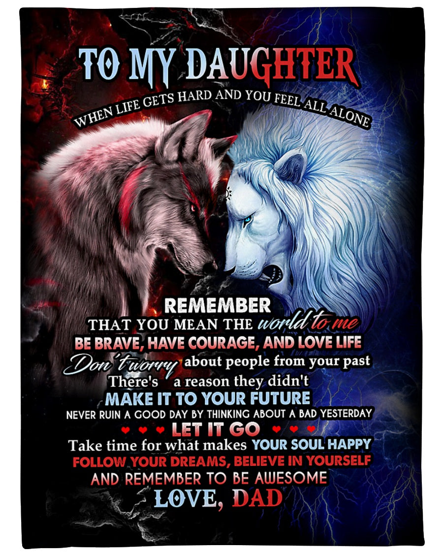 To My Daughter You Mean The World To Me Fleece Blanket - Quilt Blanket Gift For Daughter Gift From Dad To Daughter Home Decor Bedding Couch Sofa Soft And Comfy Cozy 1614530106323.jpg