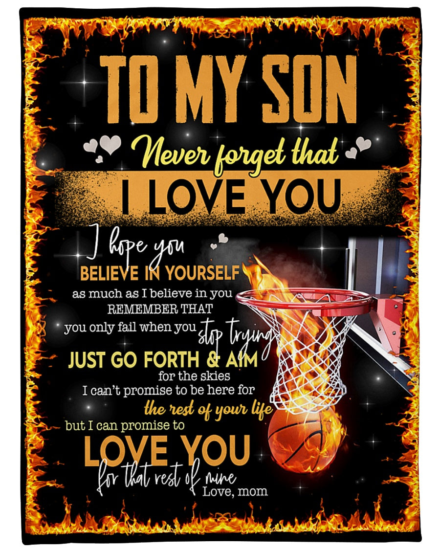 To My Son Never Forget That I Love You Fleece Blanket - Quilt Blanket Gift For Son Brithday Gift Gift From Mom To Son Home Decor Bedding Couch Sofa Soft and Comfy Cozy 1614530108347.jpg