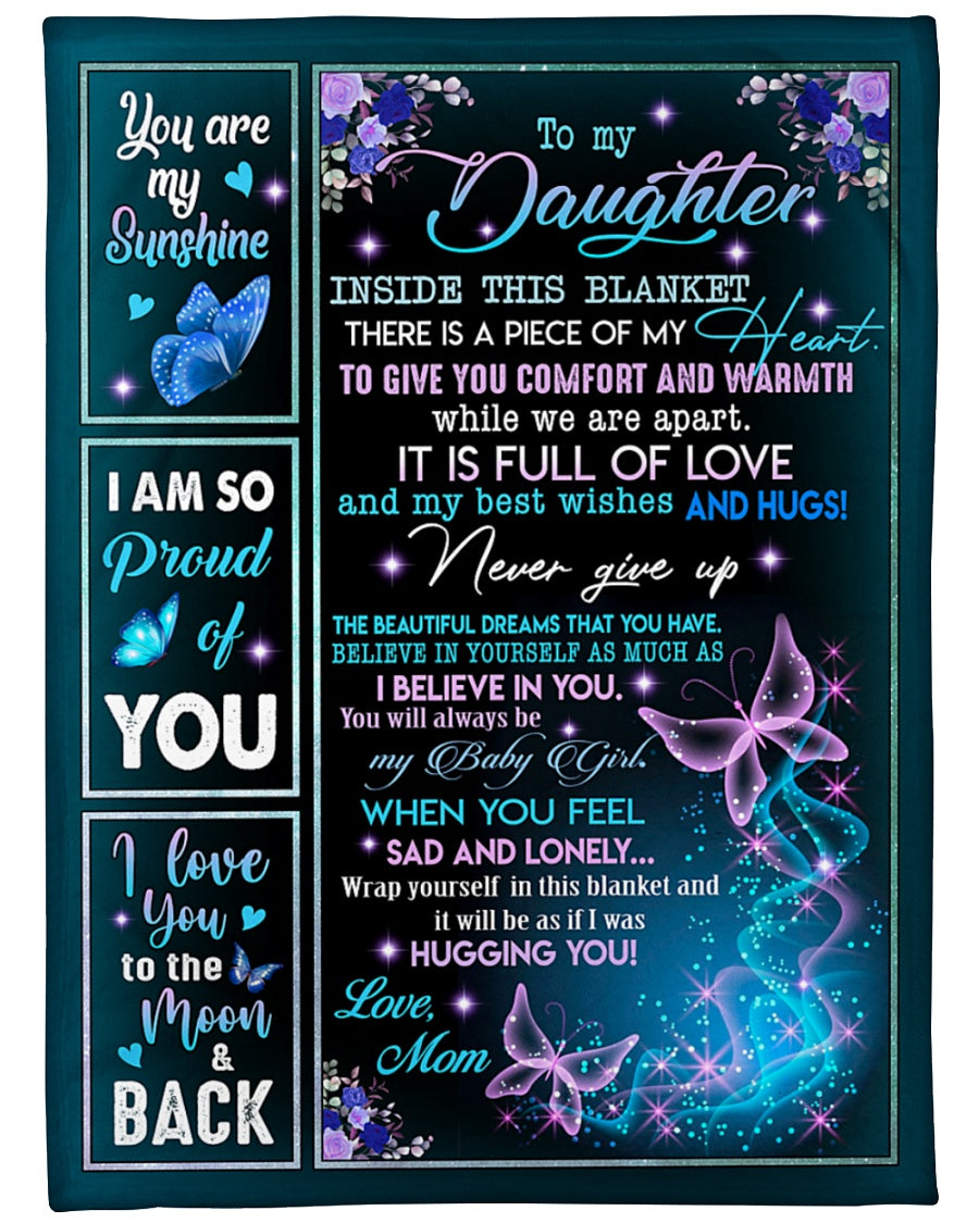 Gift For Daughter Blanket, To My Daughter I Love You To The Moom And Back Fleece Blanket 1614530108414.jpg