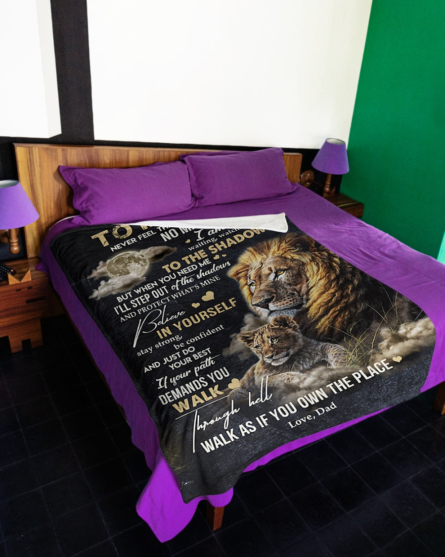 To My Son Never Feel That You Are Alone Fleece Blanket - Quilt Blanket Gift For Son Gift From Dad To Son Home Decor Bedding Couch Sofa Soft and Comfy Cozy 1614530111836.jpg